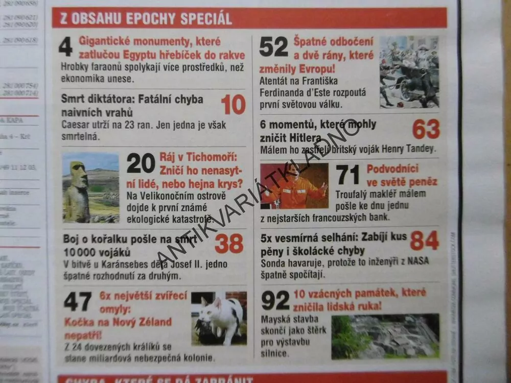 EPOCHA SPECIÁL, 88 NEJTRAGIČTĚJŠÍCH OMYLŮ V DĚJINÁCH, 3/2019
