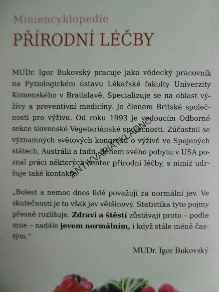MINI ENCYKLOPEDIE PŘÍRODNÍ LÉČBY, HOMEOPATIE, BUKOVSKÝ, **an