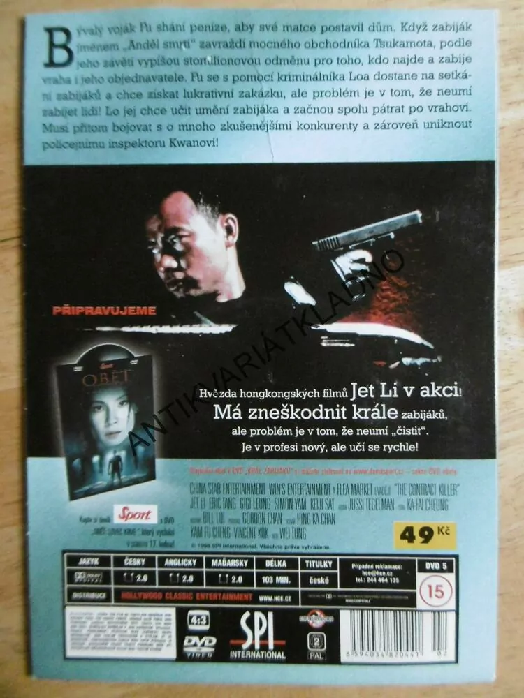 JET LI, KRÁL ZABIJÁKŮ, SMRT NA OBJEDNÁVKU, DVD FILM
