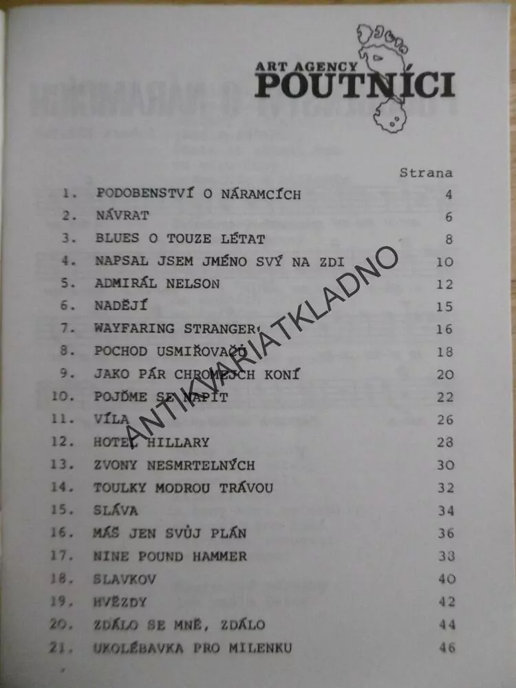 POUTNÍCI, ZPĚVNÍK, NOTY, TEXTY