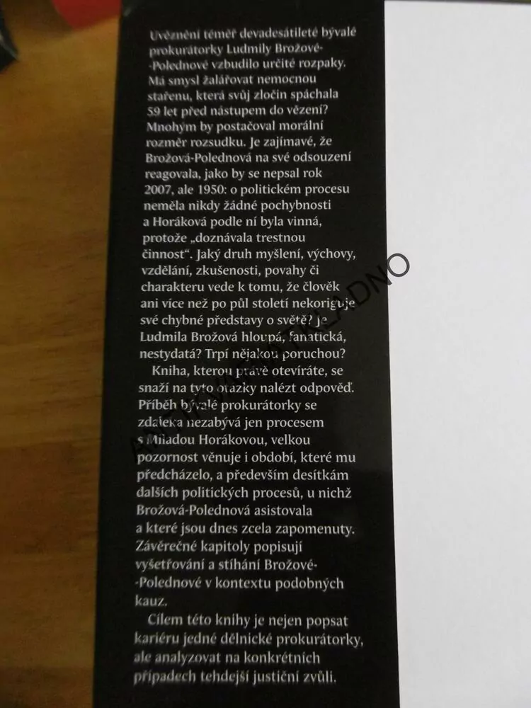 PŘÍBĚH HEREČKY, DĚLNICKÁ PROKURÁTORKA LUDMILA BROŽOVÁ A JEJÍ SVĚT, PETR ZÍDEK, **an