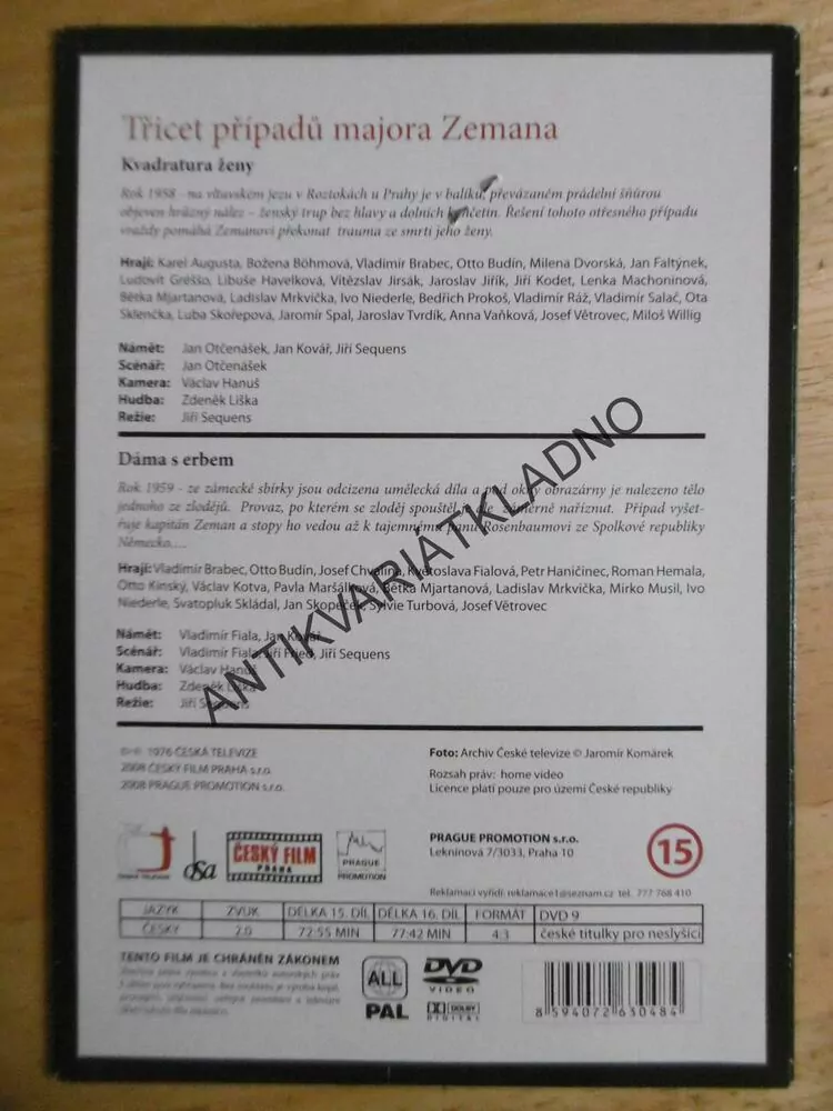 TŘICET PŘÍPADŮ MAJORA ZEMANA, DÍL Č.15-16, DVD FILM 
