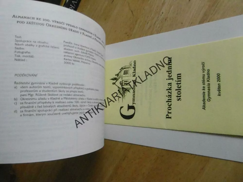 GYMNÁZIUM KLADNO, ALMANACH KE 100.VÝROČÍ ŠKOLY, **an