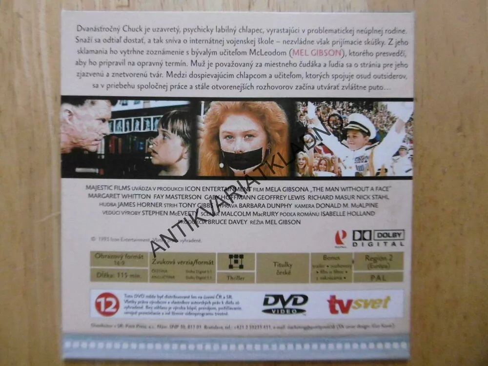 MUŽ BEZ TVÁŘE, MEL GIBSON, DVD FILM