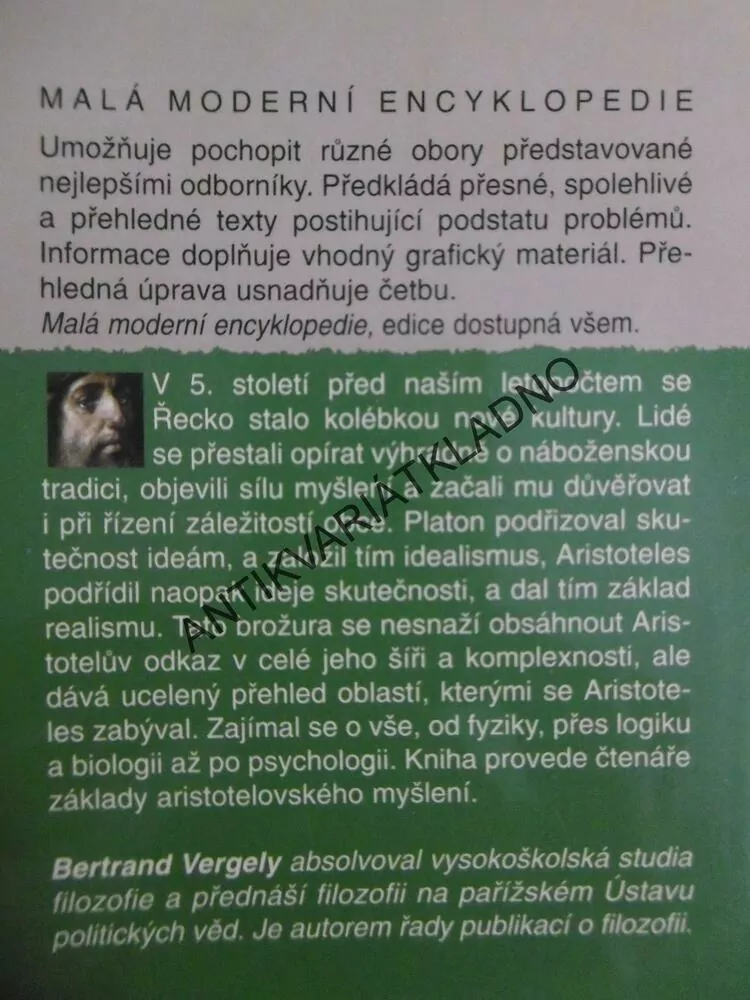ARISTOTELES ANEB UMĚNÍ MOUDROSTI, BETRAND VERGELY,**an