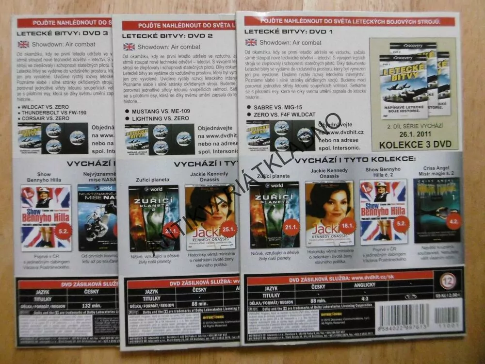 LETECKÉ BITVY, BOJE, LETECTVÍ, 1-3,DOKUMENT DVD FILM 2.SVĚT.VÁLKA