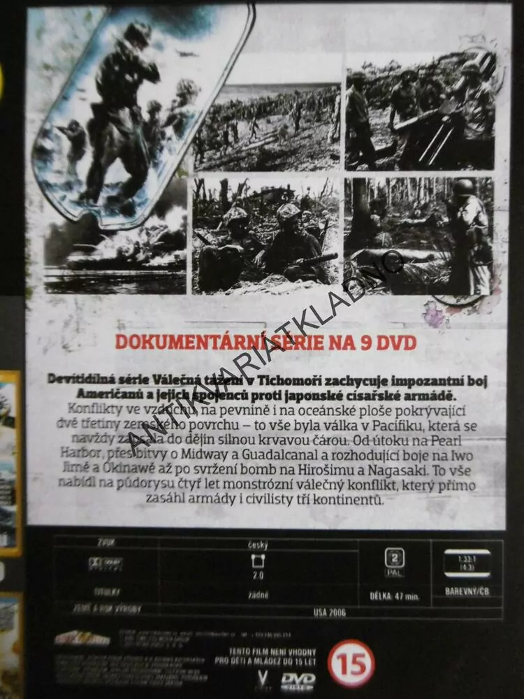 VÁLEČNÁ TAŽENÍ V TICHOMOŘÍ, 1-9, DOKUMENT DVD FILM 2.SVĚT.VÁLKA