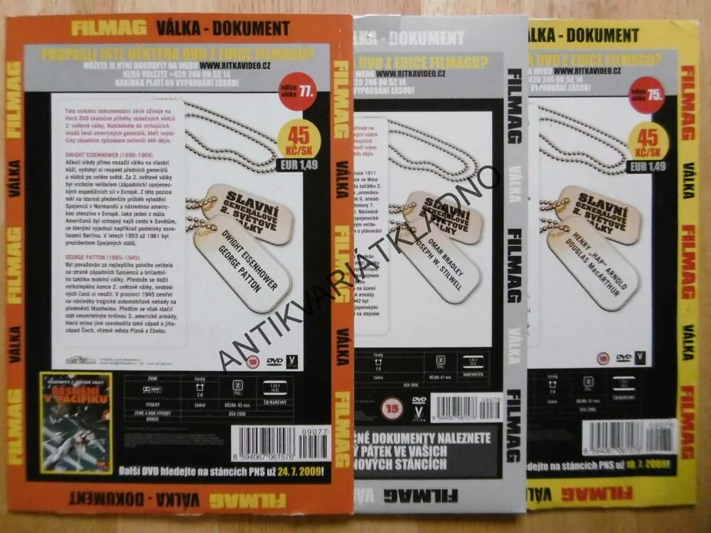 SLAVNÍ GENERÁLOVÉ 2.SVĚTOVÉ VÁLKY,1-3, DOKUMENT DVD FILM 2.SVĚT.VÁLKA