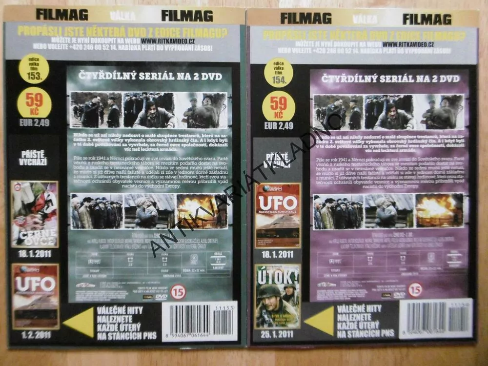 ČERNÉ OVCE, 1-2,TRESTNÝ PRAPOR, DOKUMENT DVD FILM SVĚT.VÁLKA