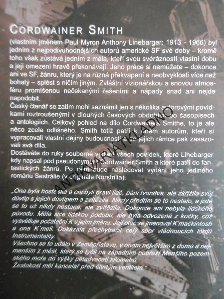 ZNOVUOBJEVENÍ ČLOVĚKA, 1. A 2. DÍL, CORDWAINER SMITH, **an