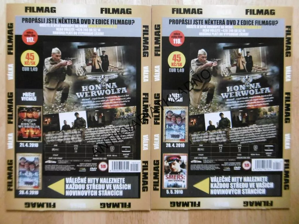 HON NA WERWOLFA, HITLERŮV BUNKR,1-2,TRESTNÝ PRAPOR, DOKUMENT DVD FILM SVĚT.VÁLKA