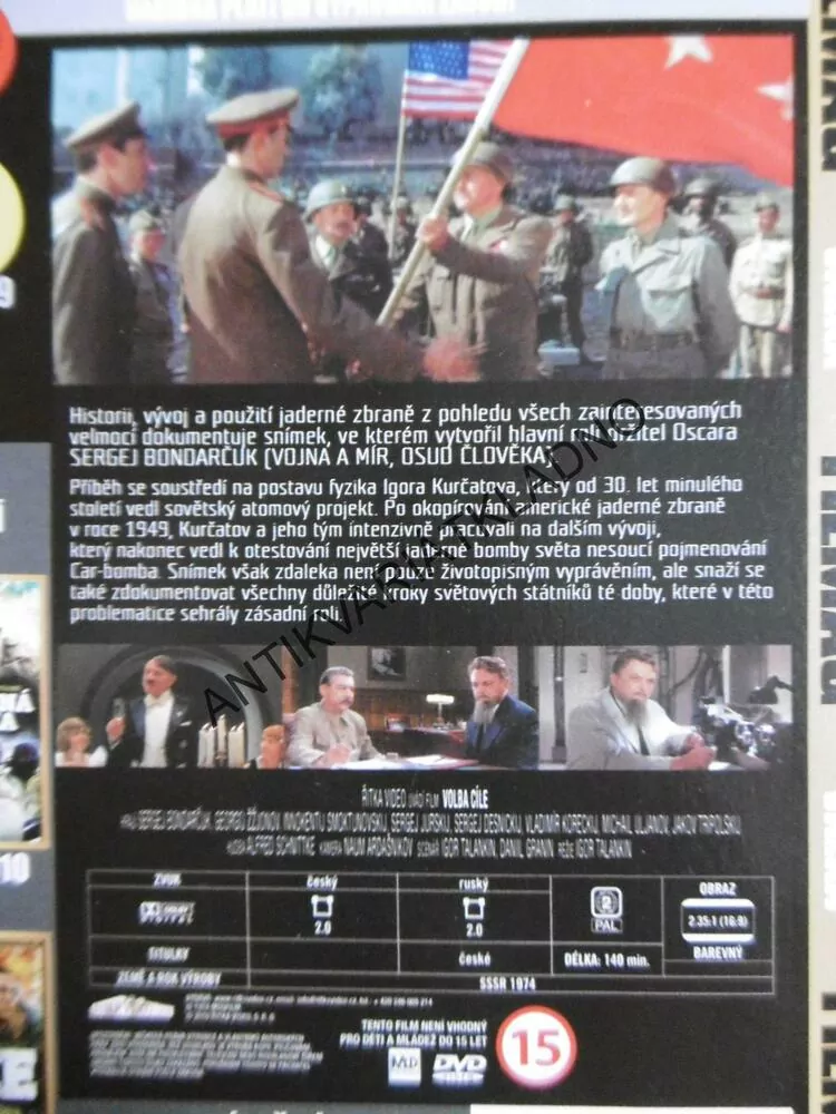 VOLBA CÍLE, JADERNÁ ZBRAŇ, BONDARČUK, DVD FILM SVĚT.VÁLKA