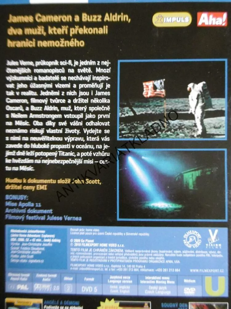 NÁSLEDOVNÍCI JULESE VERNEA, VERNE,Z TITANIKU NA MĚSÍC,CAMERON, DVD FILM DOKUMENT