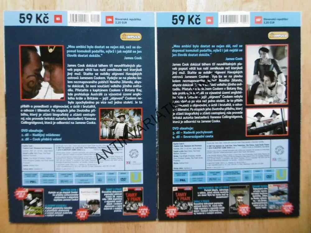 KAPITÁN COOK, POSEDLOST A OBJEVY,CESTOVATEL, 1-2, DVD FILM