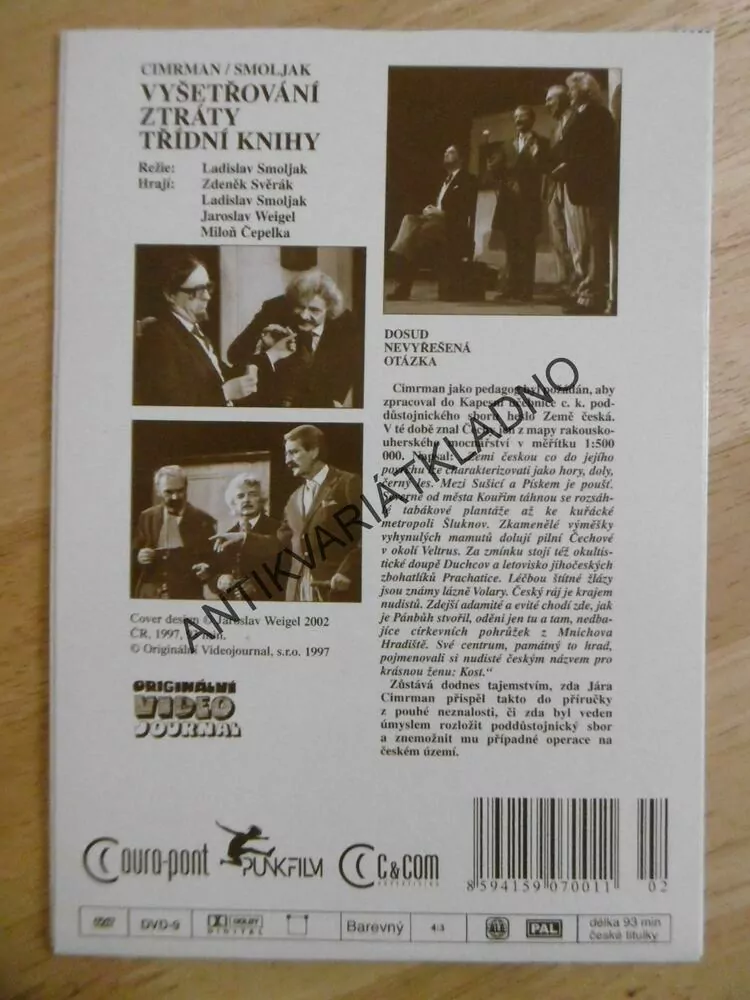 VYŠETŘOVÁNÍ ZTRÁTY TŘÍDNÍ KNIHY, DIVADLO JÁRY CIMRMANA, DVD FILM