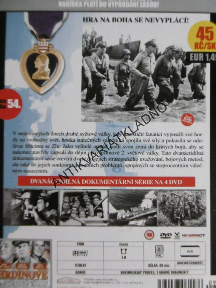 HRDINOVÉ 2.SVĚTOVÉ VÁLKY, 1-4, DOKUMENT DVD FILM 2.SVĚT.VÁLKA,