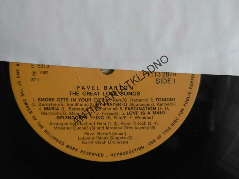 PAVEL BARTOŇ, THE GREAT LOVE SONGS