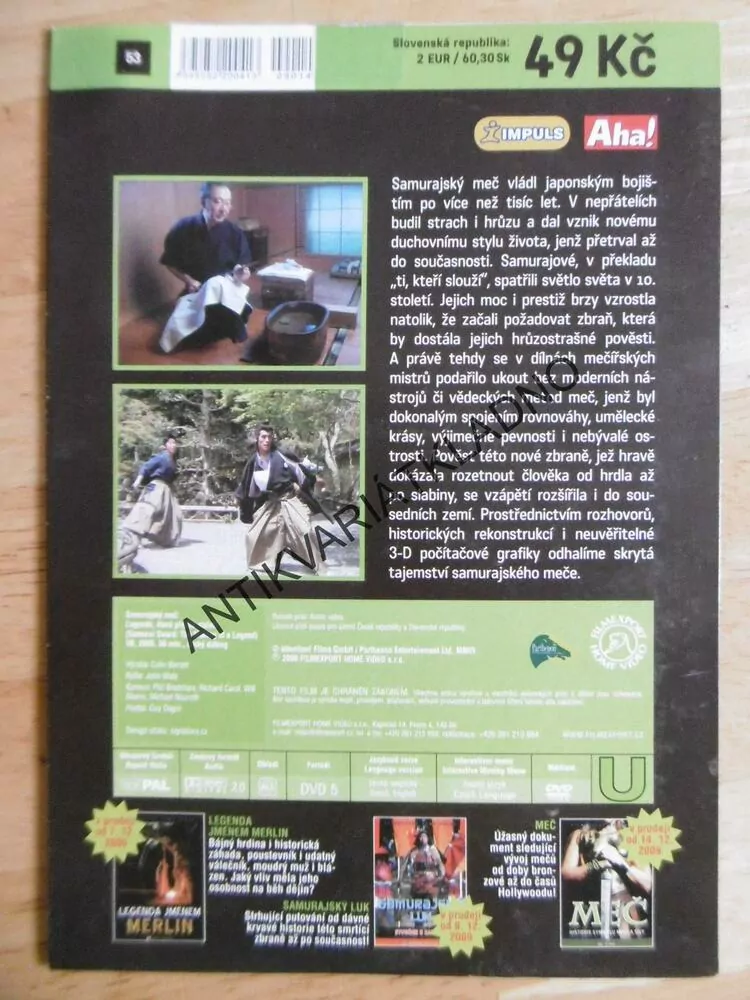 SAMURAJSKÝ MEČ, DVD FILM
