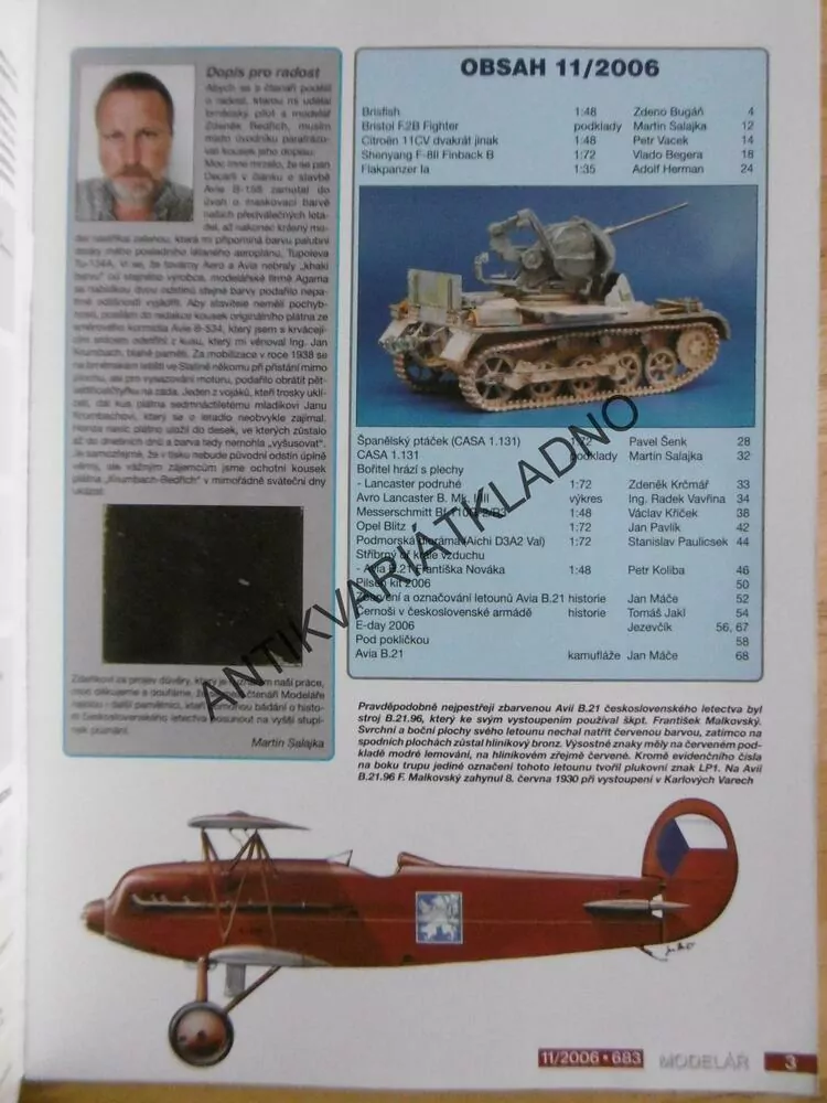 MODELÁŘ 11/2006, MODELÁŘSTVÍ, LETECTVÍ