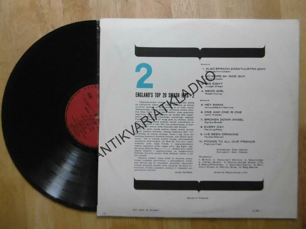 ENGLAND'S TOP 20 SMASH HITS 2, ALICE COOPER, YOUNG A DALŠÍ, LP