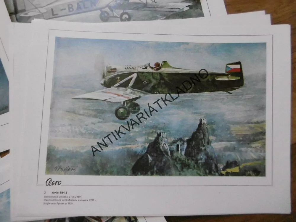 AERO 1918-1988 SOUBOR ILUSTROVANÝCH KARET- LETADLA, LETECTVÍ, BIDLO