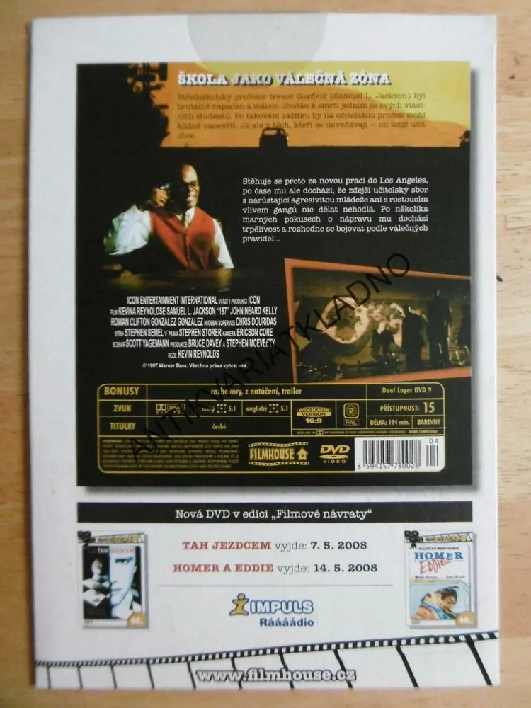 187 KOD PRO VRAŽDU, SAMUEL L. JACKSON, DVD FILM