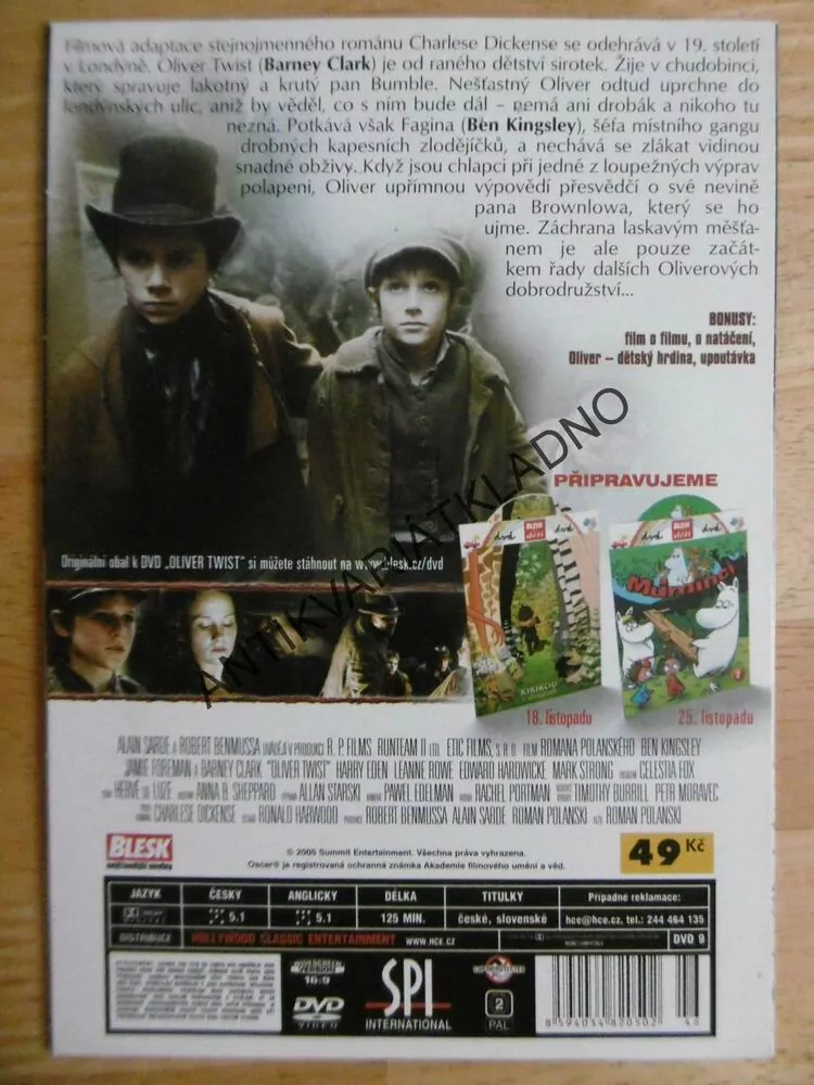 OLIVER TWIST, DVD FILM