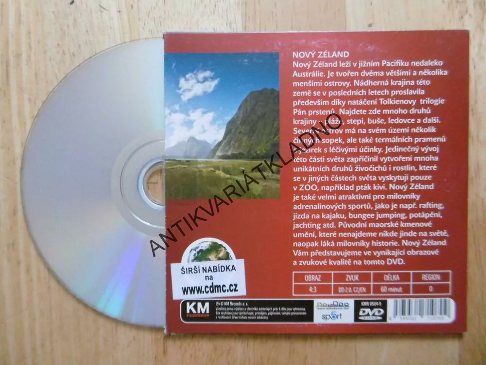 NOVÝ ZÉLAND, NEJKRÁSNĚJŠÍ MÍSTA SVĚTA, DVD DOKUMENT