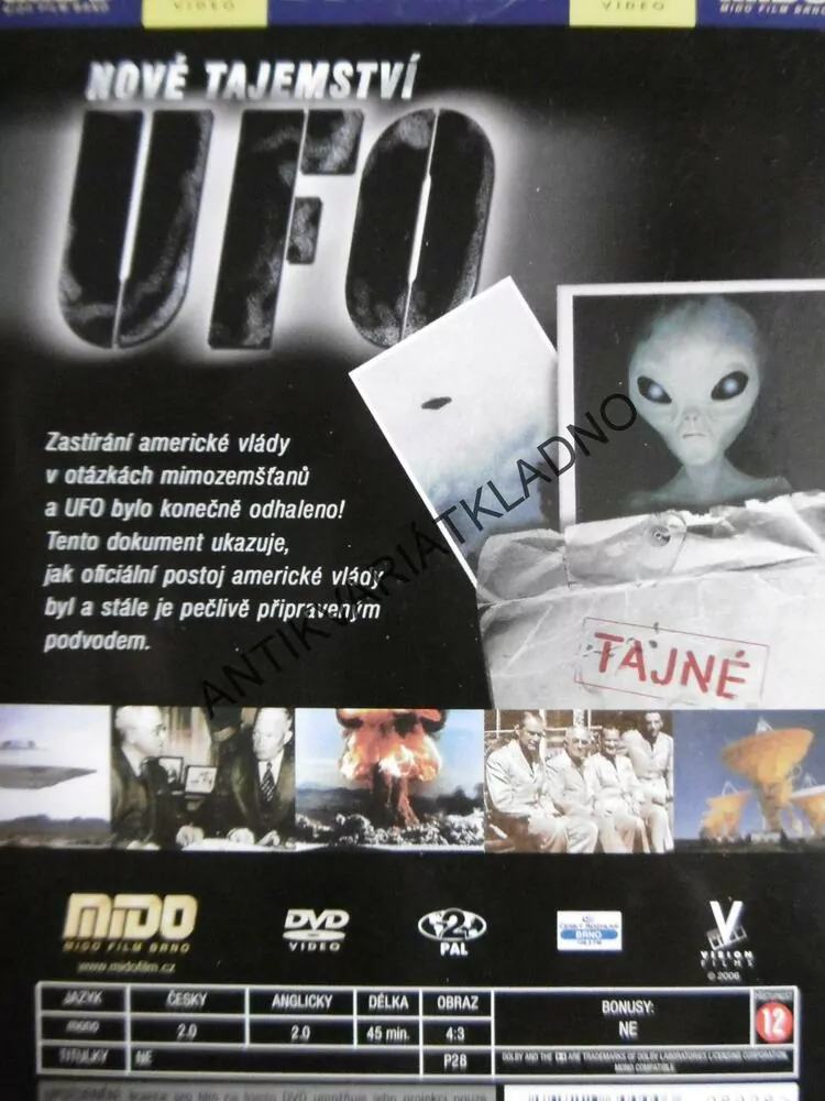 NOVÉ TAJEMSTVÍ UFO, NEJSME SAMI!, DOKUMENT DVD FILM 