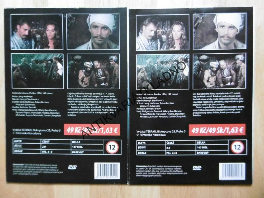 POTOPA 1-2, SIENKIEWICZ, OLBRYCHSKI, DVD FILM