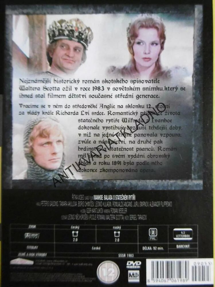 IVANHOE, BALADA O STATEČNÉM RYTÍŘI, DVD FILM