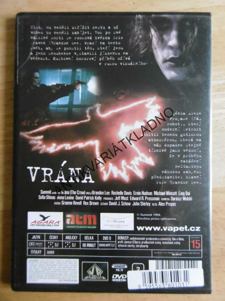 VRÁNA, BRANDON LEE, DVD FILM