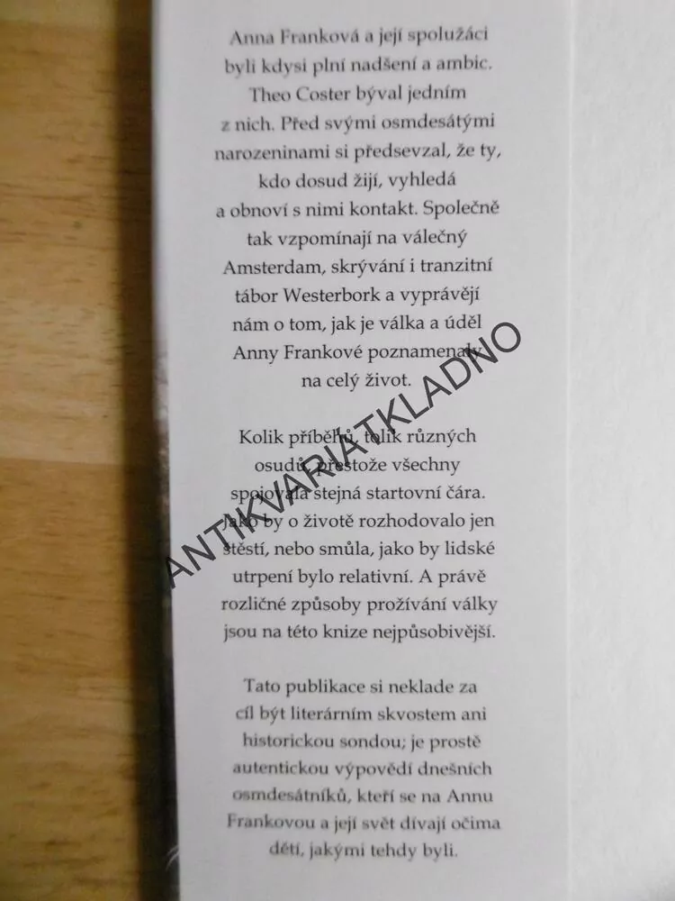 VŠICHNI JSME NOSILI HVĚZDU, ANNA FRANKOVÁ, THEO COSTER,