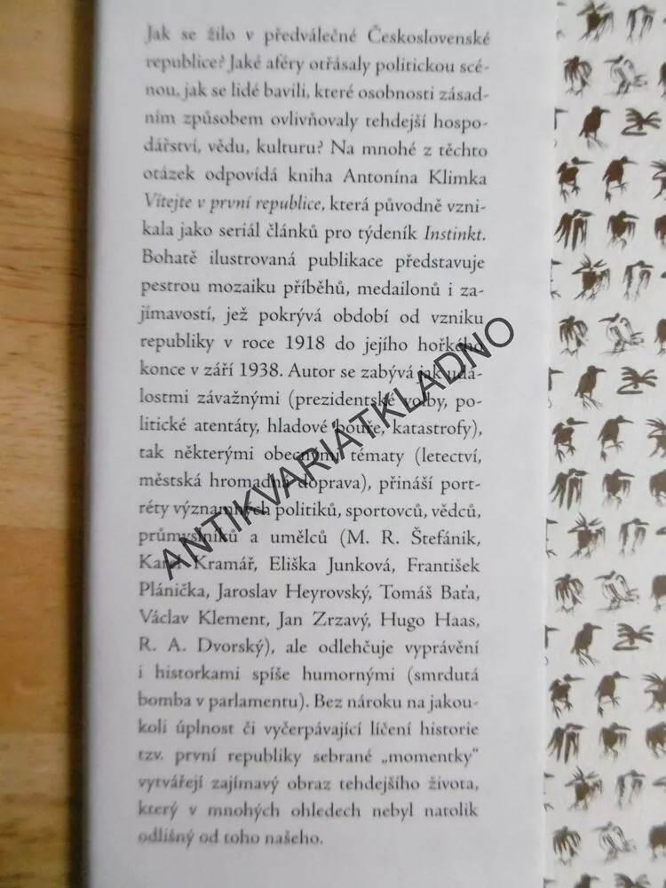 VÍTEJTE V PRVNÍ REPUBLICE, ANTONÍN KLIMEK,