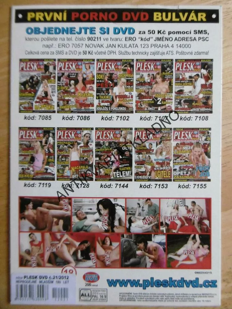 PLESK, PRVNÍ PORNO DVD BULVÁR, 21/2012, DVD FILM