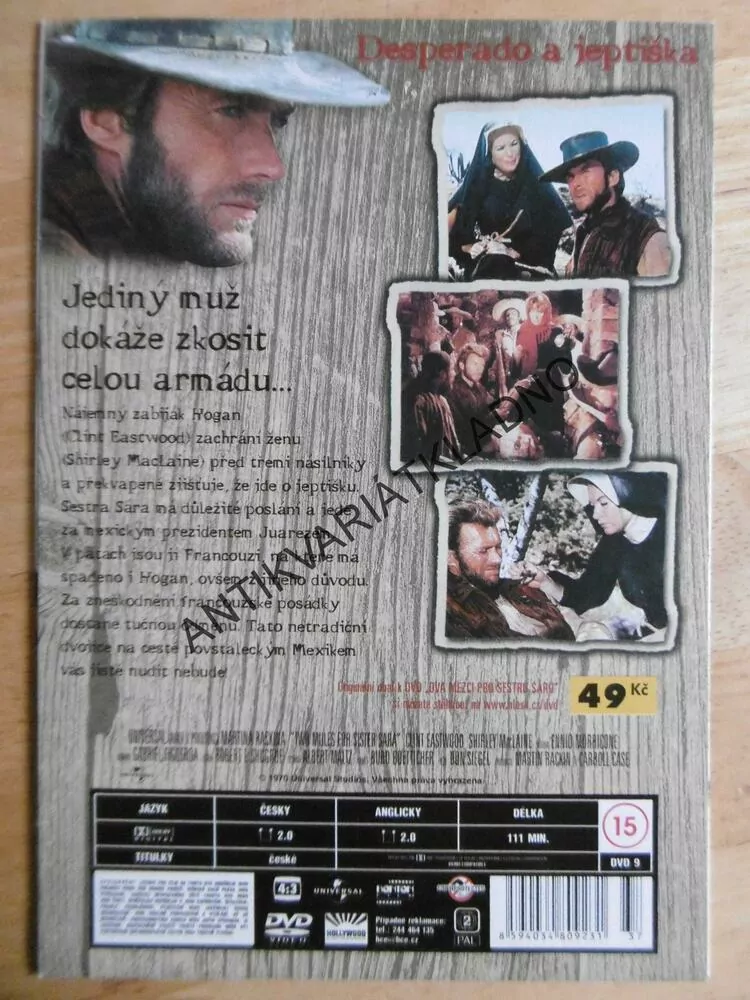 DVA MEZCI PRO SESTRU SÁRU, CLINT EASTWOOD, DVD FILM