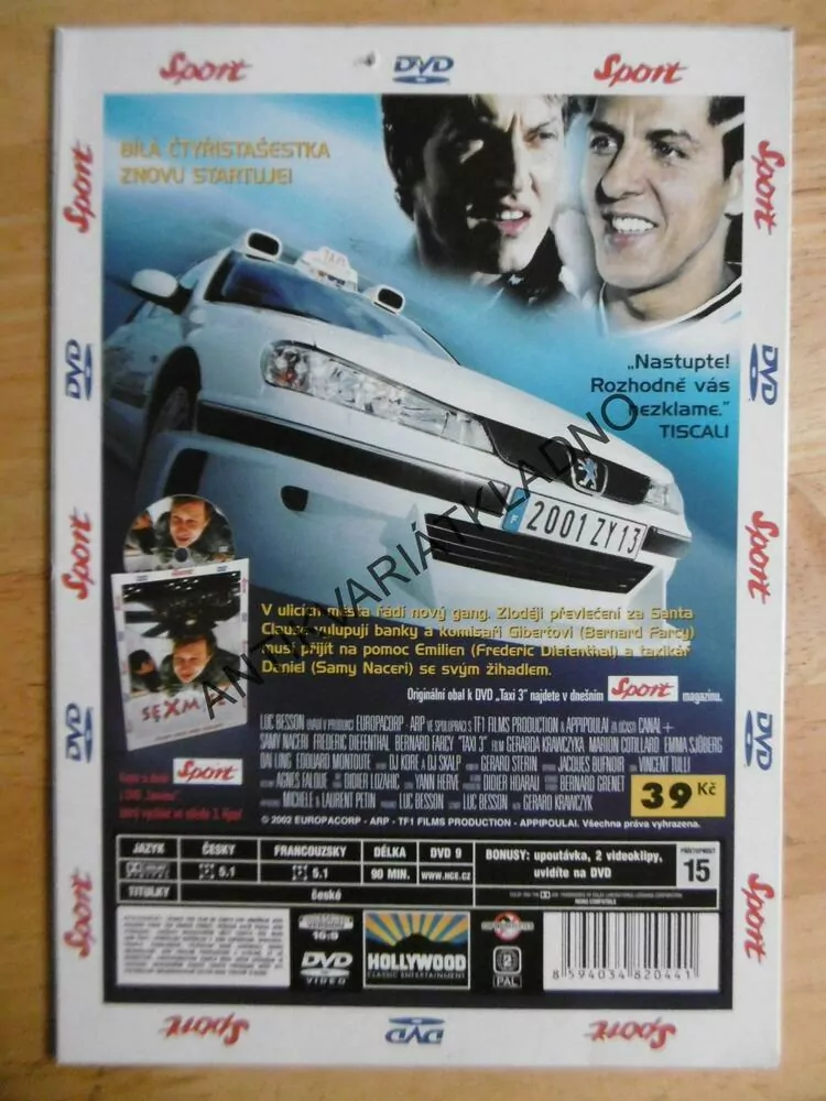 TAXI 3, RYCHLEJŠÍ UŽ TO NEBUDE, DVD FILM