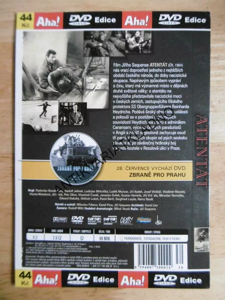 ATENTÁT, DVD FILM ČR