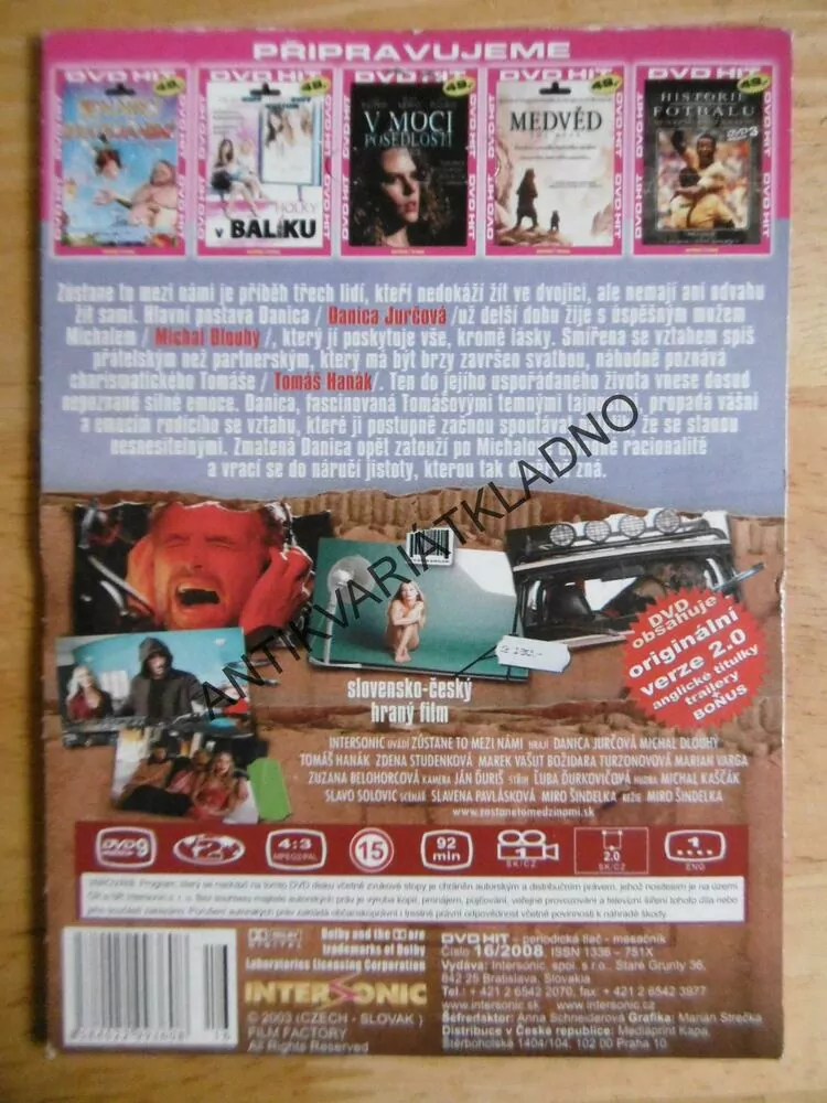 ZŮSTANE TO MEZI NÁMI, DVD FILM ČR