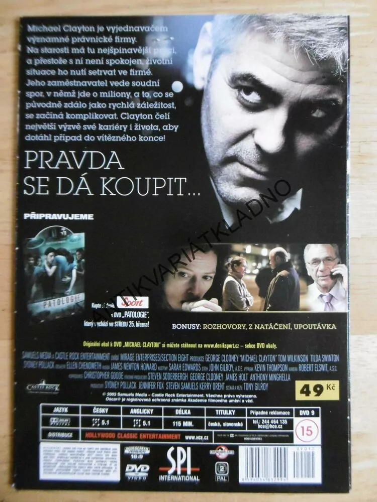 MICHAEL CLAYTON, GEORGE CLOONEY, DVD FILM