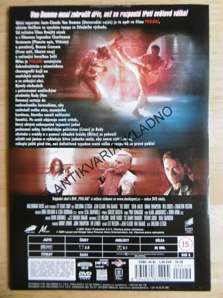 POSLÁNÍ, JEAN CLAUDE VAN DAMME, DVD FILM
