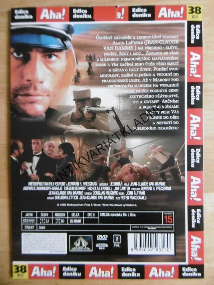 LEGIONÁŘ, JEAN-CLAUDE VAN DAMME, DVD FILM