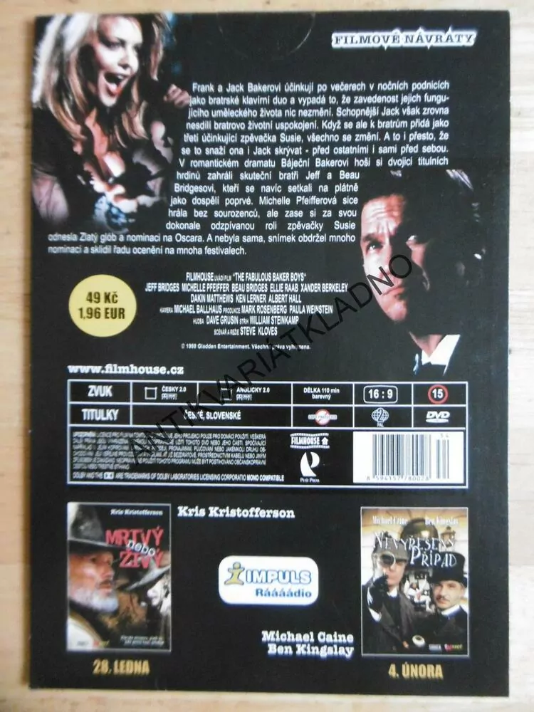 BÁJEČNÍ BAKEROVI HOŠI, DVD FILM
