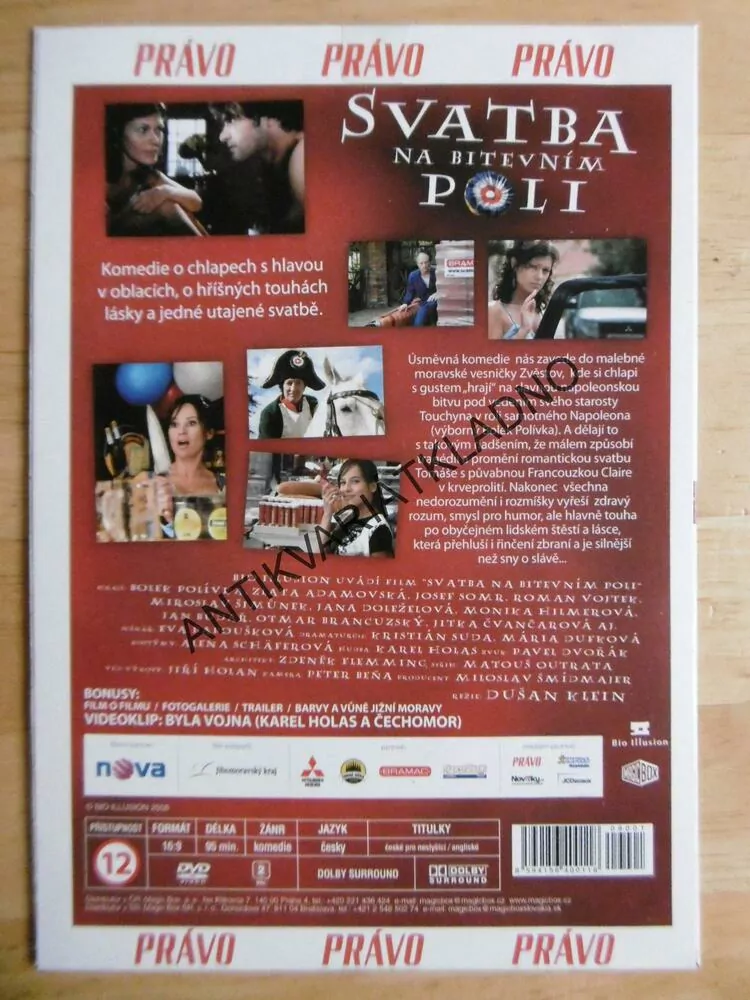 SVATBA NA BITEVNÍM POLI, DVD FILM ČR