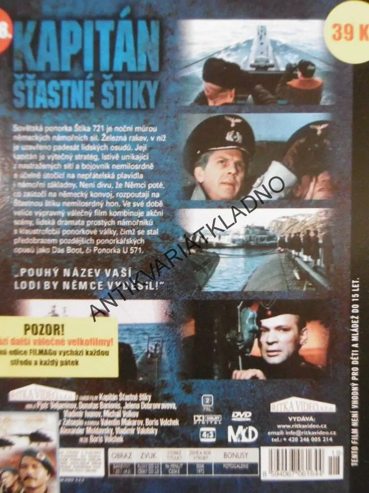 KAPITÁN ŠŤASTNÉ ŠTIKY, DVD FILM