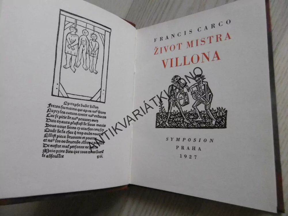 ŽIVOT MISTRA VILLONA,  1927, SYMPOSION, **an
