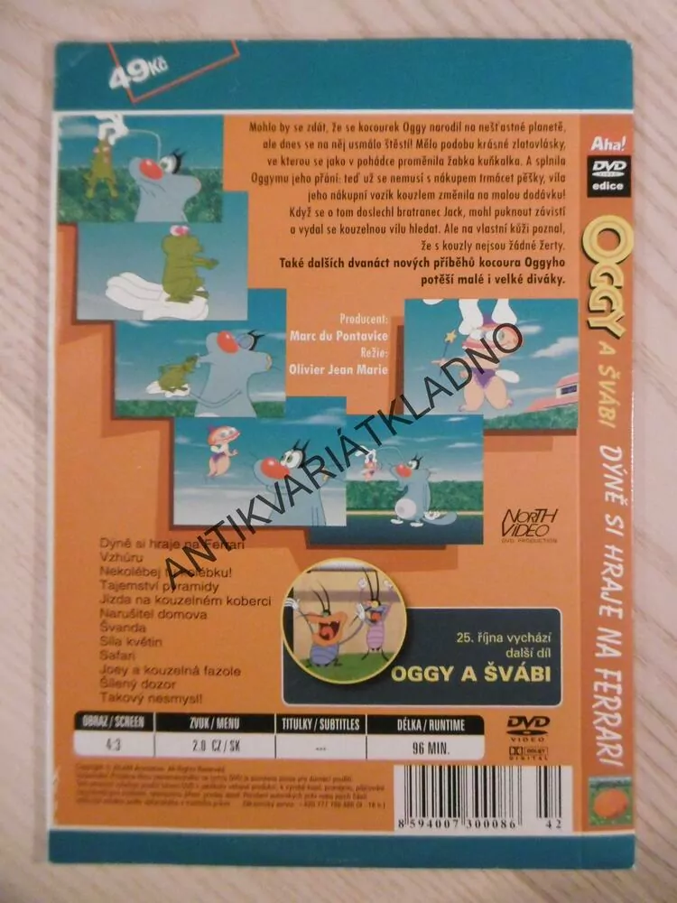 OGGY A ŠVÁBI, DÝNĚ SI HRAJE NA FERRARI, DVD FILM