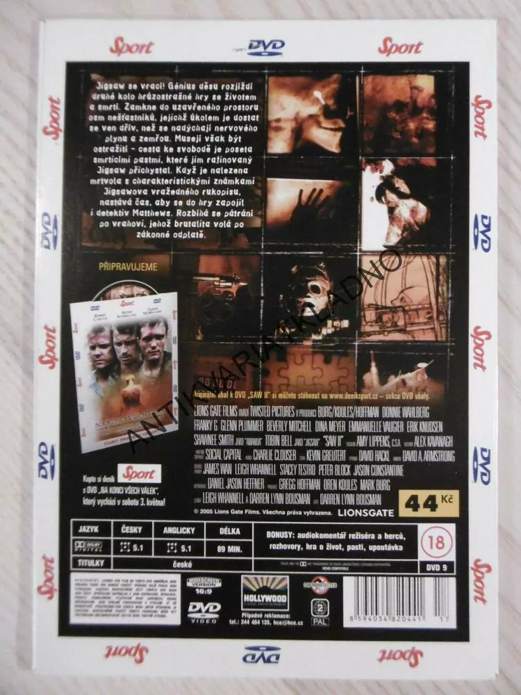 SAW II, TO BUDE MASAKR..., DVD FILM