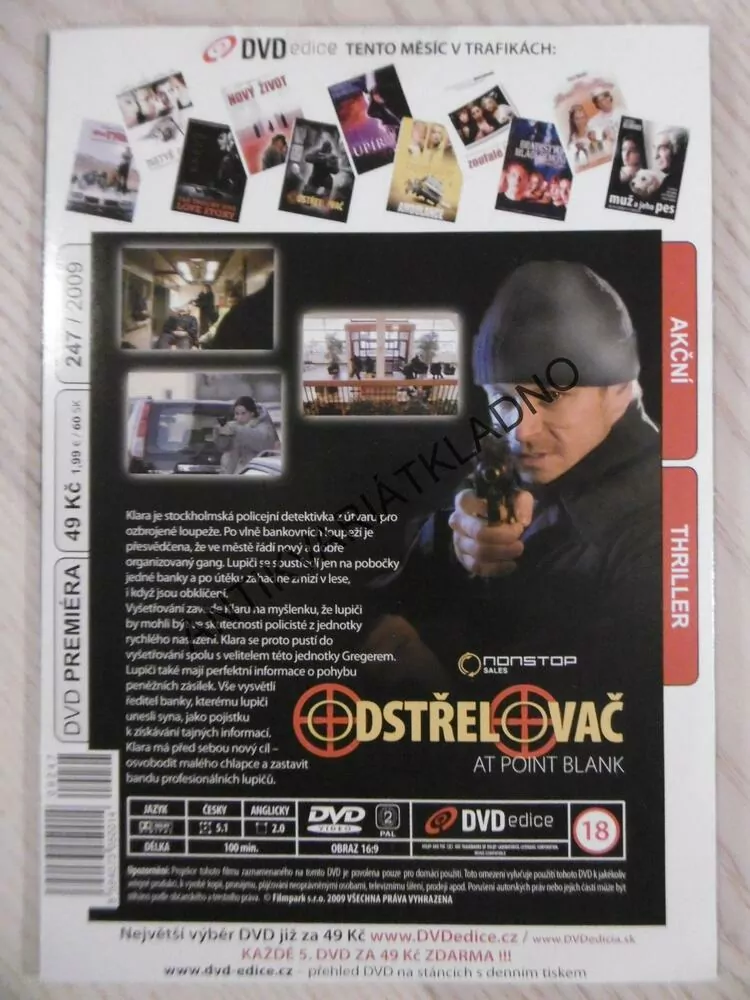 ODSTŘELOVAČ, DVD FILM