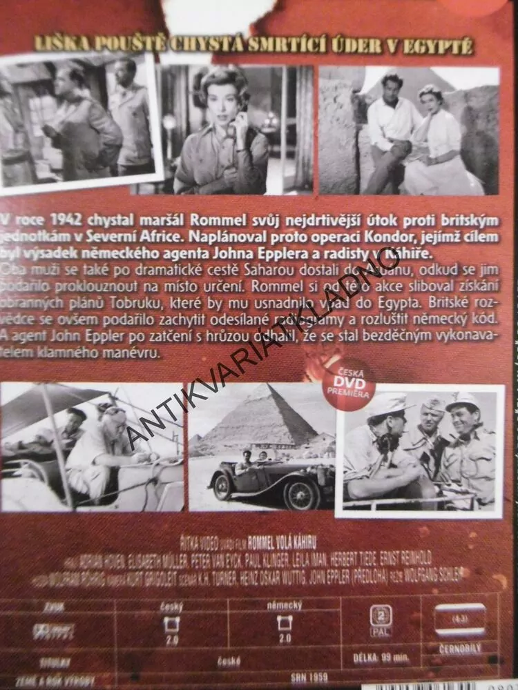 ROMMEL VOLÁ KÁHIRU, DVD FILM